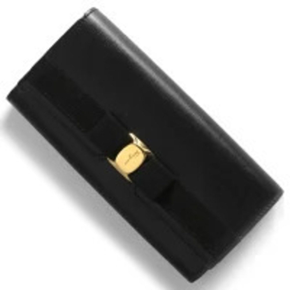 Salvatore Ferragamo Long Wallet Vara Rion Black Nero Black SALVATORE